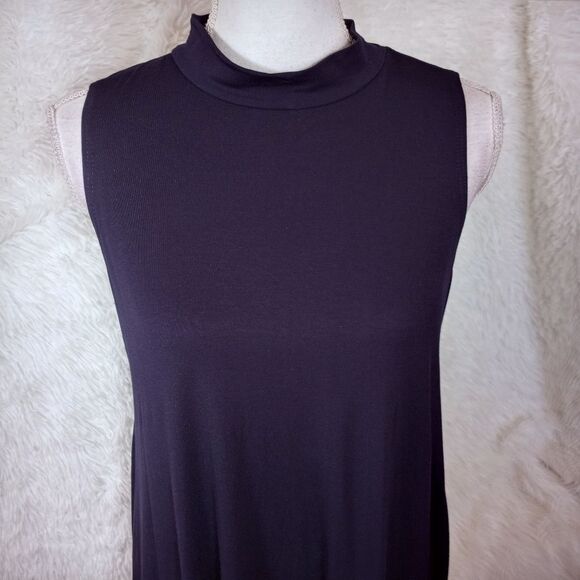 FADED GLORY NAVY BLUE MOCK NECK SWING DRESS SZ.L EUC - Picture 4 of 9